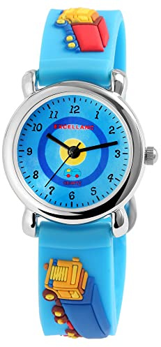 Excellanc Kinderarmbanduhr Analog Lernuhr Jungen Mädchen | Armbanduhr Kinder ab 4 Jahre – Lernuhr | Kinderuhr Analog Jungen 6 8 10 Jahre – bunt wasserdicht Schulkind Geschenk