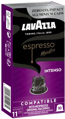 Lavazza Espresso Maestro Intenso, capsules en aluminium compatibles Nespresso, zéro CO2 impact, 10 capsules, 57 g