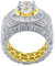 Sterling 925er Silber Iced Out Ring - CROWN gold - 9