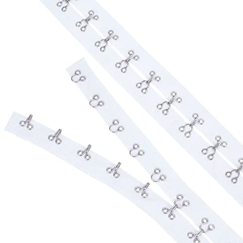 FINGERINSPIRE 2,8m, 4cm Haken- und Ösen-Baumwollband 3 cm Abstand weiße Borte mit Haken Band Kordel Kleidung Nähen für DIY-Kleidungszubehör Verschönerung Dekorationen