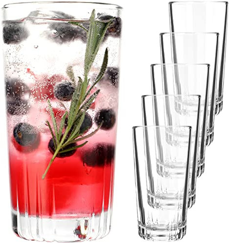 KADAX Juego de 6 vasos de whisky, vasos de cristal, resistentes, vasos de zumo, vasos universales, para agua, bebidas, fiestas (344 ml, 6 unidades)