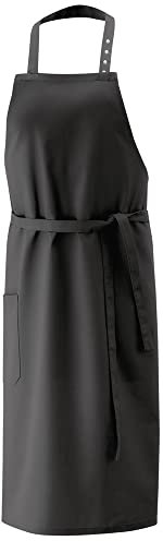 EXNER Latz-Schürze, Gastro-Schürze, Küchen-Schürze, Baumwoll-Mischgewebe, B 80 x L 100 cm, Farbe schwarz (reaktiv gefärbt)