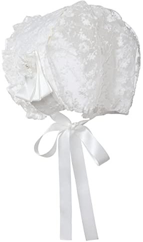 COSDREAMER Mädchen Frauen Mop Hut Kolonial Pilgrim Prarie Motorhaube Hüte (5), Einheitsgröße, Weiß