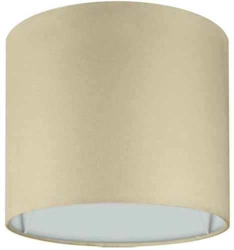 Wogati® Premium Lampenschirm | Ø14cm Höhe 12,3cm | Farbe: Beige | E14/E27 | rund | Baumwolle | für Stehlampen, Hängelampen, Tischlampen, Deckenlampen