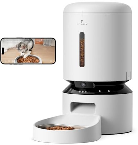 PETLIBRO Automatic Cat Feeder with Camera, 1080p HD Live Monitoring, Remote App Control with 5 GHz Wi-Fi, Two-Way Audio Interaction, AI Motion Detection, Meal Scene Capture, Feeding Log Record