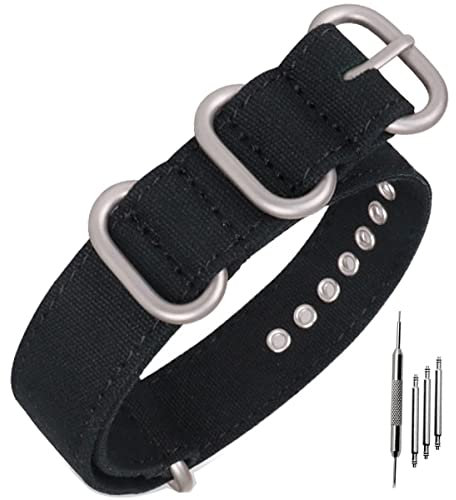 Niziruoup Uhrenarmbänder, Canvas Armband für Uhr 18mm 20mm 22mm 24mm 26mm Nato Premium Ersatzuhrenarmbänder mit Edelstahl Metall Schließe, Sport Atmungsaktive Ersatzarmband für Männer Frauen