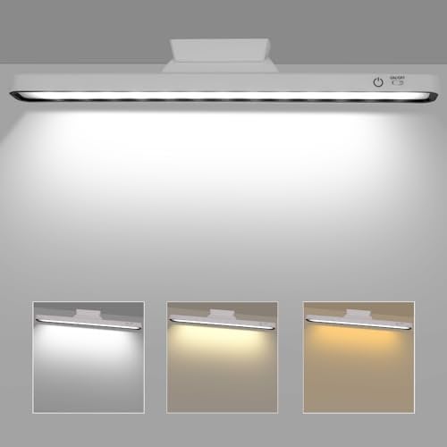 Aeyytoe Lampada da Scrivania Senza Fili, 2000mAh Lampada da Tavolo, Sottopensile LED Magnetica Controllo Touch, Dimmerabile Luce Notturna Luce LED Ricaricabile USB per Sottopensile, Cucina, Lettura