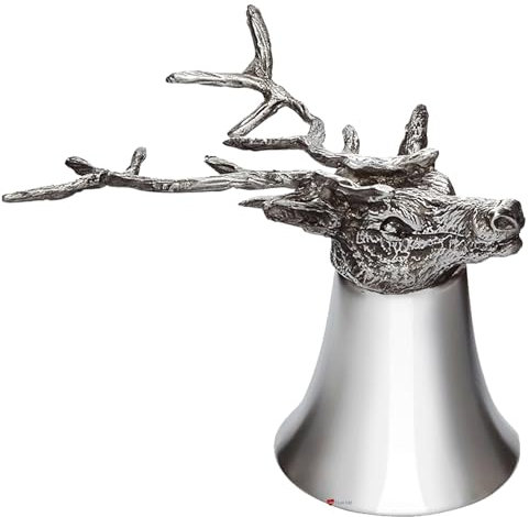 I LUV LTD Évasé Étain Flûte de Champagne Gobelet Cadeau de Mariage 3 onces se Tient sur la Tête Lors de L'utilisation Casting Étain Cerf Tête