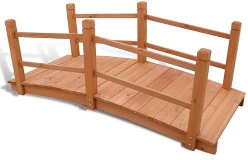 ARKEM Gartenbrücke 140 x 60 x 56 cm Holzbrücke Teichbrücke Brücke Holzsteg Zierbrücke Deko