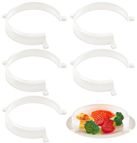 Landical 6 Pcs Plate Guard for Eating Spill Proof Food Guard One Handed Adaptive Equipment for Elderly Disabled Handicapped Parkinson Scooping Food, Fits Most 9 to 12 Plates(Translucent)