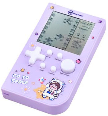 TAQY Colori dei macaron Console di gioco Block con 26 partite Retrò Macchina da gioco tascabile Gioco dei mattoni Giocattolo Dispositivo portatile elettronico nostalgico Regalo per bambini (Purple)