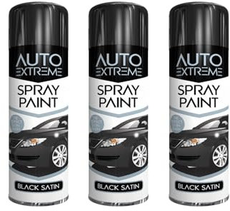 YSAMAX All Purpose Auto-Extreme Spray Paint, Boast a Stunning Appearance, Long-Lasting Durability, Effortless Excellence, Black Satin Aerosol, 250 ML, (3PCS)