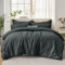 Tifschlaf King Size Duvet Cover Sets - Kingsize Bedding Set with 2 Pillowcases - Ultrasoft Brushed Microfiber Quilt Bed Cover with Zip Fastening, Dark Grey (230x220)