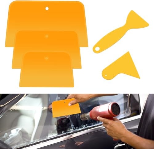 Body Filler Repair Kit - 5 PCS Reusable Spreader Set, Glass Film Scrapers, Putties & Caulking Agents for Car Body Maintenance & Paint