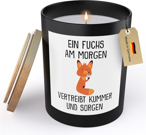 22Feels Lustige Spruchkerze Frauen Fuchs Sojawachs Kerze im Glas Handgemacht mit Spruch Humor Frech Candle Duft Deko Vegan Nachhaltig Nachhaltig - ZITRUS