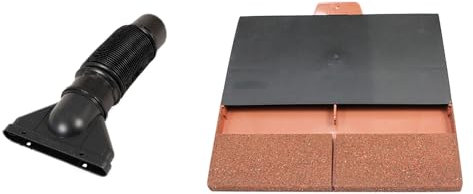 Klober Uni-Plain Tile Vent + Adaptor + Flexi to 100mm (Hedgerow Brown)