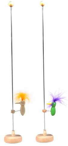 Veesper 2pcs Woody Woodpecker Spielzeug Single Specht Vogel auf Einer Stabstange mit Stabiler Basis, Vintage Crazy Hacking Bird Retro klassisches Schreibtischspielzeug Style 1 1.