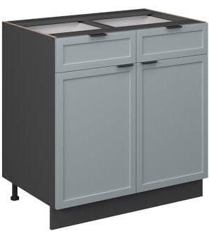Vicco Kitchen base cabinet Fame-Line, Light blue-grey, 80 cm without worktop