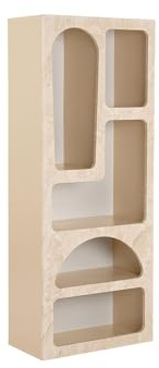 Minimalistisches & funktionales Bücherregal, Travertin-Marmor, Sandstone, 150 x 60 x 32 | 100% melaminbeschichtete Spanplatte | perfekt für Homeoffice & Arbeitszimmer, elegantes & funktionales Design