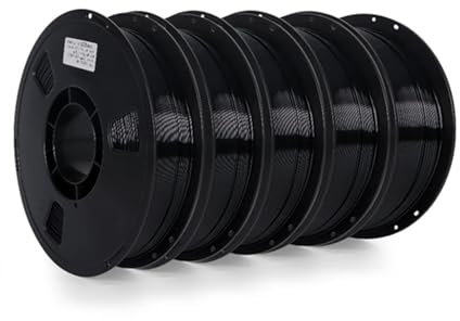 wenwendianzi 10 kg PETG-Filament, Farbmischung, 3D-Drucker-Filament, 10, 5 Rollen, 1 kg, 1,75 mm, Genauigkeit +/- 0,02 mm, Bündel, 10 kg, 5 kg PETG-Kunststoffspule(PETG 5kg Black)