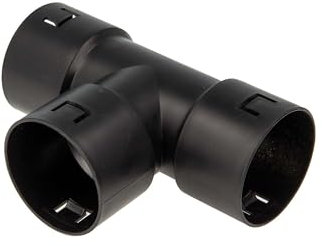 tecuro T-Stück allseitig DN 65 für Drainagerohr - Kabelschutzrohr, mit Klicksystem, PP-schwarz, passend zu Rohr allseitig Ø 65 mm (Außendurchmesser)
