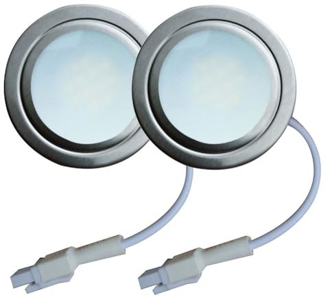 eufeifeiegds 2-Piece 50mm 55mm Hole Cooker Range Hood Bulb Light 1.5W 12V DC 230V with EL4.5 Male Connector Vent Light Lamp Cabinet Light wefeiegds(With EL Connector,220V AC WHITE_NO)