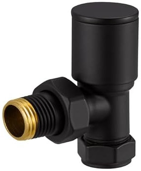Hemlock - Black Angled Towel Rail/Radiator valves Valves 1/2 /15mm Black Radiator Valves