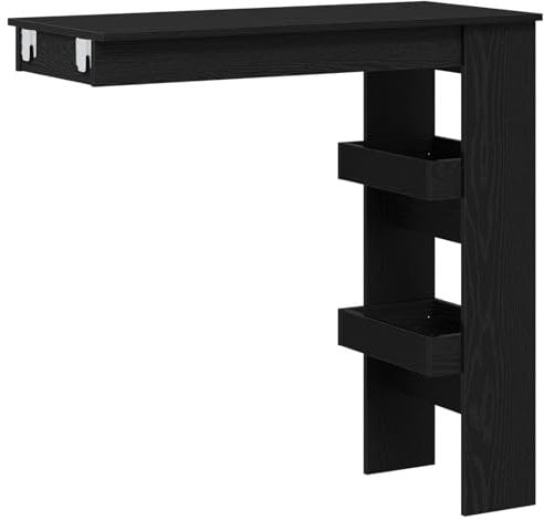 vidaXL Wand-Bar-Tisch - Schwarzes Eichenholz - 102x55x103,5 cm - Aus Holzwerkstoff gefertigt