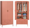 skølm Kleiderschrank Atria, Metallkleiderschrank mit 2 Türen und 3 Schubladen, Metallschrank 4 Fächer und Kleiderstange, Schrank terrakotta 170x80x45 cm (HxBxT)