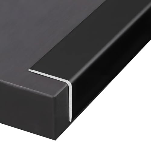 Coayuou Eckschiene 100cm* 3 Stück Winkelprofil Strapazierfähig Fliesenabschlussleisten Profilleiste Alu Für Fliesen, Parkett Und Treppen(Schwarz,10 * 10mm)