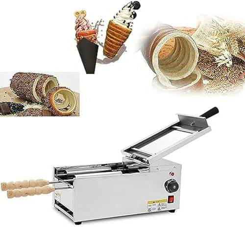 YGHBFRSZ Torta Elettrica Camino Maker - Forno A Cono di Gelato, Rotolo di Pane Elettrico Rotondo Camino Cavo, Macchina per Spuntini - Fornaio