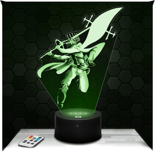 Lampephoto.fr - Lampe Yuno B. Cover 3D Touch Nachtlicht Manga | Made in France, Sockel wählbar, dimmbar, Batterie-/USB-Betrieb, HD-Lasergravur, Geschenk für Anime-Fans, Kinder