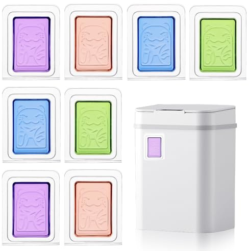 8pcs Mülleimer Duft Selbstklebend Mülleimer Deo zum Kleben Erhältlich in Vier Duftrichtungen Limette Pfirsich Ozean Und Kölnisch Wasser Geeignet für Badezimmer Wohnzimmer Garderoben Und Schuhschränke