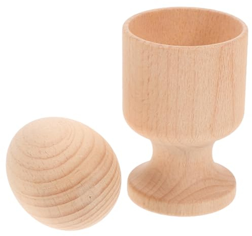 ifundom Giocattolo Educativo in Legno Montessori Portauovo Uova Ovali, Set Sensoriale per Coordinazione Occhio-Mano e Motricità Fine, Piccolo e Leggero e attività di Sviluppo Precoce