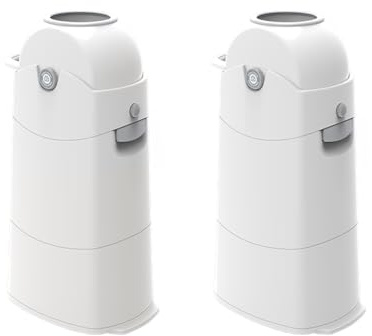 DIAPER CHAMP Classic - Poubelle à couches sans odeur, grande capacité, compatible sacs standards, sans recharge, idéale pour crèches, MAM, Toilettes publiques, campings, centres comm. (2, Medium)