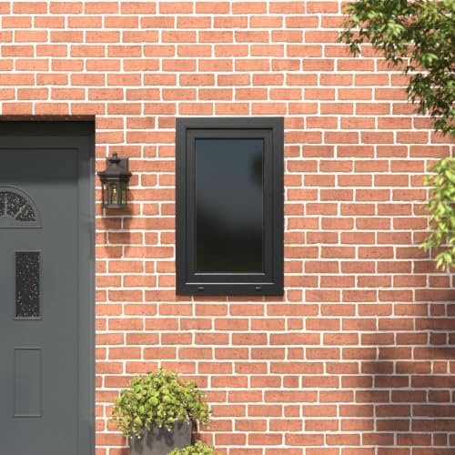 Ordellia RISOR Finestra per cantina, 60 x 90 cm, in PVC e vetro, antracite, finestra basculante con vetro isolante, telaio da 60 mm, sistema a 5 camere, per montaggio, ventilazione e protezione