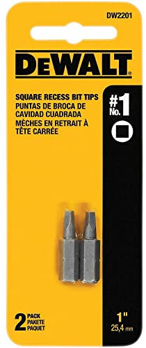 DEWALT DW2201 #1 Square Recess Bit Tip (2-Pack)