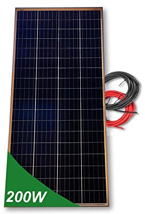 Panel solar 200W monocristalino 12V tecnología PERC alta eficiencia con cable de 5 metros