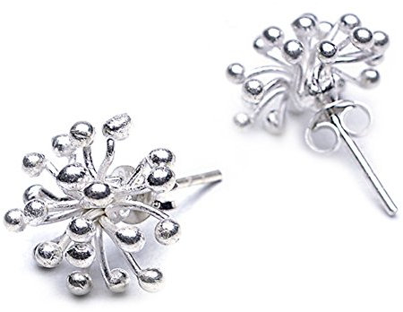 Helen de Lete Original Pusteblume Little Plants 925 Sterling Silber Ohrringe, Sterling Silber