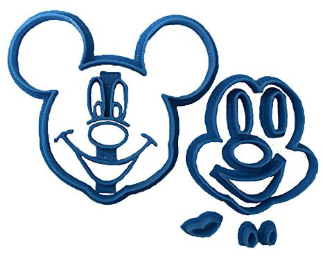 Cuticuter Mickey Cara Cortador de Fondant, Plástico, Azul, 8x7x1.5 cm