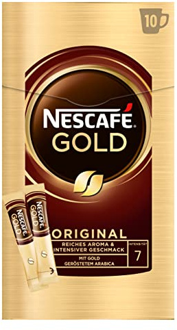 NESCAFÉ Nescafe Gold Original, löslicher Bohnenkaffee aus erlesenen Kaffeebohnen, 10 x 2g