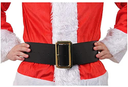 Dicker schwarzer Gürtel für Faschingskostüme für Erwachsene, Größe M, Lederoptik, Weihnachtsmanngürtel, Piratengürtel, Zubehör