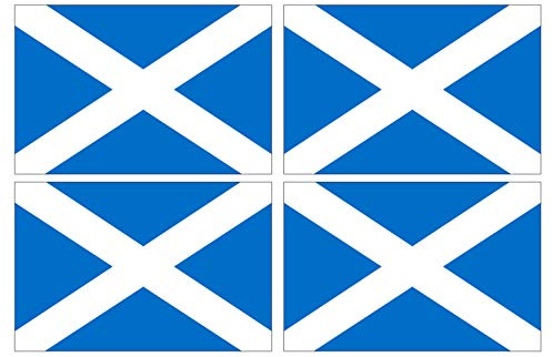 Supstick Set of 4 Scottish Flag Stickers 6 x 4 cm