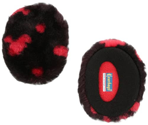 Earbags Ohrenwärmer Fashion, Kunstfell Schwarz Rot, M