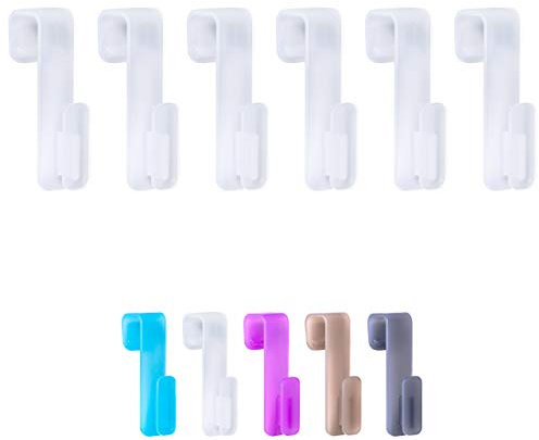 WELLGRO 6x Rundheizkörperhaken - Top Qualität MADE IN GERMANY - Haken für Handtuch - Heizkörperhaken - Handtuchhaken - Farbe wählbar, Farbe:Weiß