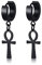 XUANPAI Edelstahl Cool Ohrclips Piercing Edelstahl Ankh Kreuz Charme Baumeln Klappbare Ohrstecker für Männer Frauen Teen Gilrs Boys, Schwarz
