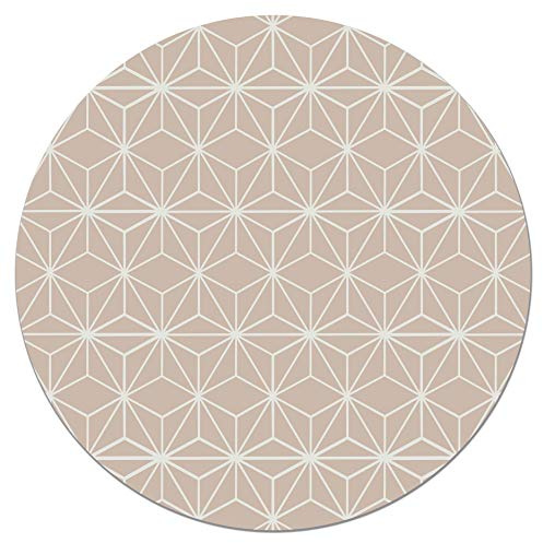 Panorama Tappeto Vinile Rotondo Cucina Bagno - Varie Dimensioni - (Stelle Geometriche Rosa 100x100 cm)