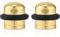 XFORT Polished Brass Floor Mounted Door Stopper - Soundproof Door Stop with Rubber Ring to Protect Doors, Walls & Skirting - Internal and External, 2 Pack