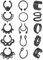Rajnard Faux Anneaux de Septum Nez Noir Acier Inoxydable Manchette d'oreille Clip sur Oreille Nez Ear Cuff Non percé pour Femmes Hommes 15PCS