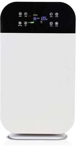 LIVINGTON AirPurifier Deluxe | Luftreiniger bis zu 40m2 | 6-Filter-System | UV- und IONEN-Filter | Automatik-Funktion | 3 Stufen | Timer | entfernt 99% Aller Partikel | Das Original